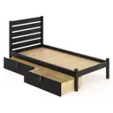 Кровать односпальная Solarius Классика высокая спинка 2 выкатных ящика100x101x200 см сплошное основание сосна цвет оникс