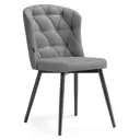 Стул Woodville Алиссум 48x85x54 см велюр цвет черный/серый