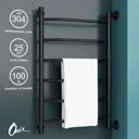 Полотенцесушитель водяной лестница Onix Orion Black Right 50x80 см 1/2" нержавеющая сталь цвет черный матовый