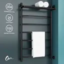 Полотенцесушитель водяной с полкой лестница Onix Orion Plus Black Right 60x100 см 1/2" нержавеющая сталь цвет черный матовый