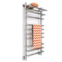 Полотенцесушитель водяной с полкой лестница Zigzag F Ultra 40x100 см 1/2" нержавеющая сталь цвет серебро