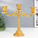 Подсвечник Simaland на 3 свечи "Раджа" золото 22.5x8x24 см