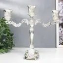 Подсвечник Simaland на 3 свечи "Виноградная лоза" серебро 22x7.5x25 см