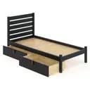 Кровать односпальная Solarius Классика высокая спинка 2 выкатных ящика110x101x200 см сплошное основание сосна цвет антрацит