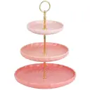 Блюдо для сервировки Nouvelle Fresh Taste 26x34x26 см 3 яруса фарфор цвет розовый