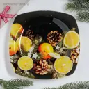 Блюдо сервировочное Дорого Внимание Апельсины 21x2.50x20 см стекло цвет черный