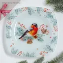 Блюдо сервировочное Дорого Внимание Снегирь 21x2.50x20 см стекло цвет белый