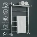 Полотенцесушитель водяной с полкой лестница Onix Orion Plus PRO 50x80 см 1/2" нержавеющая сталь цвет хром