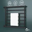 Полотенцесушитель водяной лестница Onix Sirius Turn Black Left 70x60 см 3/4" нержавеющая сталь цвет черный матовый