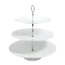 Блюдо сервировочное Bora ПЛ-BO386b 35x35 см 3 яруса пластик цвет белый