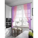 Тюль на шторной ленте для кухни Helga Инганс HL-207127 140x180 см цвет розовый