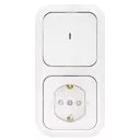 Блок выключатель с розеткой встраиваемые Bylectrica Гармония В-РЦ-681 1 клавиши с заземлением цвет белый