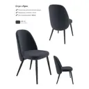 Стул Milavio Луи 46x85x58 см текстиль цвет черный/темно-серый/черный