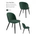 Стул Milavio Лори Лайт AMO-20Ч 46x78x55 см велюр цвет зеленый/черный