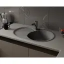 Мойка для кухни Bauedge Gr0143 оборачиваемая овальная 22x41 см выпуск с сифоном в комплекте глубина чаши 20 см выпуск с сифоном в комплекте искусственный камень цвет темно-серый