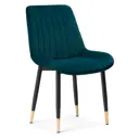 Стул Woodville Seda 1 52x87x60 см велюр цвет черный/зеленый/золотой