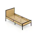 Кровать односпальная Solarius Лофт с реечным основанием 95x89x206 см лакированная дерево и металл цвет бежевый/черный