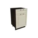 Напольный шкаф МС Ницца 1 дверь и ящиком 50x81.60x47.80 см фасад кремовый МДФ каркас белый ЛДСП Сурская Мебель