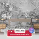 Фотообои флизелиновые Первое ателье 300x190 см Венеция в черно-белых тонах в обрамлении из цветов pw97368-3