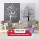 Фотообои флизелиновые Первое ателье 200x125 см Абстракция из деревьев с квадратами pw95759-2