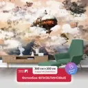 Фотообои флизелиновые Первое ателье 300x200 см Дирижабли в фантастических облаках