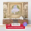 Фотообои флизелиновые Первое ателье 200x130 см Светлая терраса с белой птицей pw28779-2