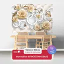 Фотообои флизелиновые Первое ателье 145x100 см Розы с кругами на ромбовидном фоне pw94433-1