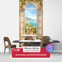 Фотообои флизелиновые Первое ателье 100x200 см Вид из открытого окна на итальянское побережье pw141323-1