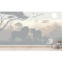 Фотообои флизелиновые Bartonwall 500x270 см Джунгли Горы Животные K26005