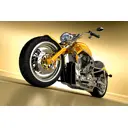 Фотообои флизелиновые DeliceDecor И 185 Мотоцикл золото 300x200см