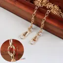 Цепочка ремень для сумки с карабинами железо 120см 5x7мм золотистый цвет