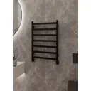 Полотенцесушитель водяной лестница Guardo Piatto П7 53x80 см нижняя подводка нержавеющая сталь 1/2" цвет черный матовый