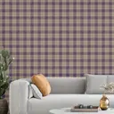 Обои флизелиновые Decoracion Клетка 4 квадрата 1 м в фиолетовую и бежевую клетку 7073105-vinil-280x100x4
