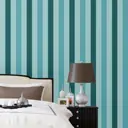 Обои флизелиновые Decoracion Разноцветные полоски 4x2.8 м бирюзовые/голубые 7012702