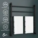 Полотенцесушитель водяной лестница Onix Classic PRO Black 80x70 см нижняя подводка 1/2" нержавеющая сталь цвет черный матовый