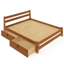 Кровать двуспльная Solarius Мишка усиленная 2 выкатных ящика 190x80x200 см сплошное основание сосна цвет ольха