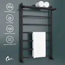 Полотенцесушитель водяной с полкой лестница Onix Orion Plus PRO Black 60x100 см 1/2" нержавеющая сталь цвет черный матовый