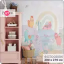 Фотообои флизелиновые Barton Wall Волшебная лама и радуга 200x270 см K31402