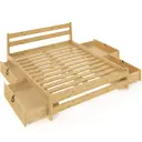 Кровать двуспальная Solarius Мишка реечное основание 4 выкатных ящика 150x80x210 см без шлифовки и покрытия сосна цвет бежевый