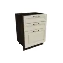 Напольный шкаф МС Ницца 3 ящика 60x81.60x47.80 см фасад кремовый МДФ каркас белый ЛДСП Сурская Мебель