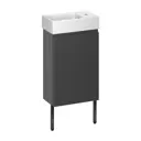 Тумба под раковину подвесная Wellsee 221802005 40см с раковиной цвет темно-серый