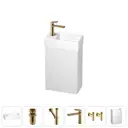 Комплекте для ванной Wellsee подвесная тумба с раковиной WC Area 202010505 цвет золото
