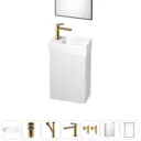 Комплекте для ванной Wellsee подвесная тумба с раковиной WC Area 202010509 цвет золото