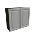 Навесной шкаф МС Ницца 2 дверцы 80x71.60x31.80 см фасад серый МДФ каркас серый дуб ЛДСП Сурская Мебель