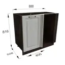 Напольный шкаф МС Ницца 1 дверь 99x81.60x57.40 см фасад серый МДФ каркас серый дуб ЛДСП Сурская Мебель ММК-00017791
