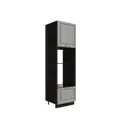 Напольный шкаф МС Ницца 1 дверь и ящиком под технику 60x213x57.40 см фасад серый МДФ каркас серый дуб ЛДСП Сурская Мебель