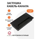 Заглушка кабель-канала Инталика прямоугольная 80x160 мм металл цвет черный 2 шт