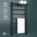 Полотенцесушитель водяной с полкой лесенка Onix Classic plus 50x100 см 1/2" нержавеющая сталь цвет черный матовый