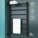 Полотенцесушитель водяной с полкой лесенка Onix Classic plus left 60x100 см 1/2" нержавеющая сталь цвет черный матовый