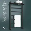 Полотенцесушитель водяной с полкой лесенка Onix Classic plus pro 50x100 см 1/2" нержавеющая сталь цвет черный матовый